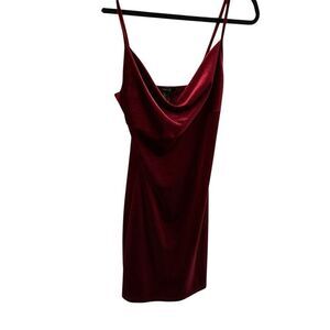 Red Velvet Strapless Mini Bodycon Date Night Mini Dress forever21 size S